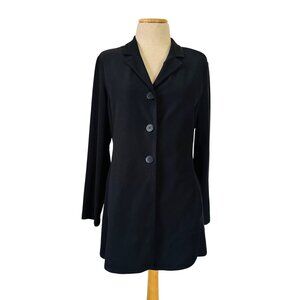 Eileen Fisher Women's Medium Black Button-Up Blazer Jacket